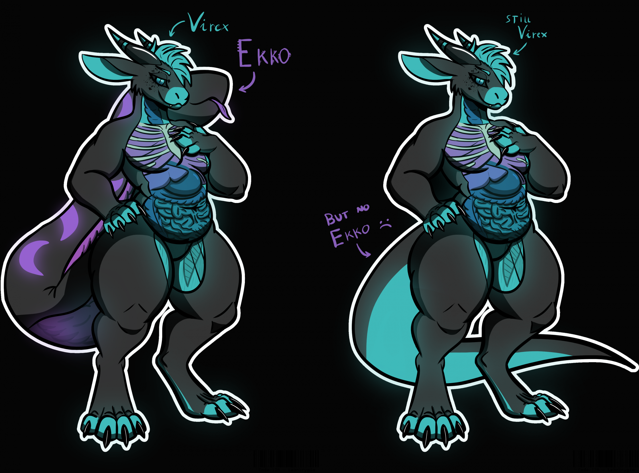 An alien with a see-through abdomen.